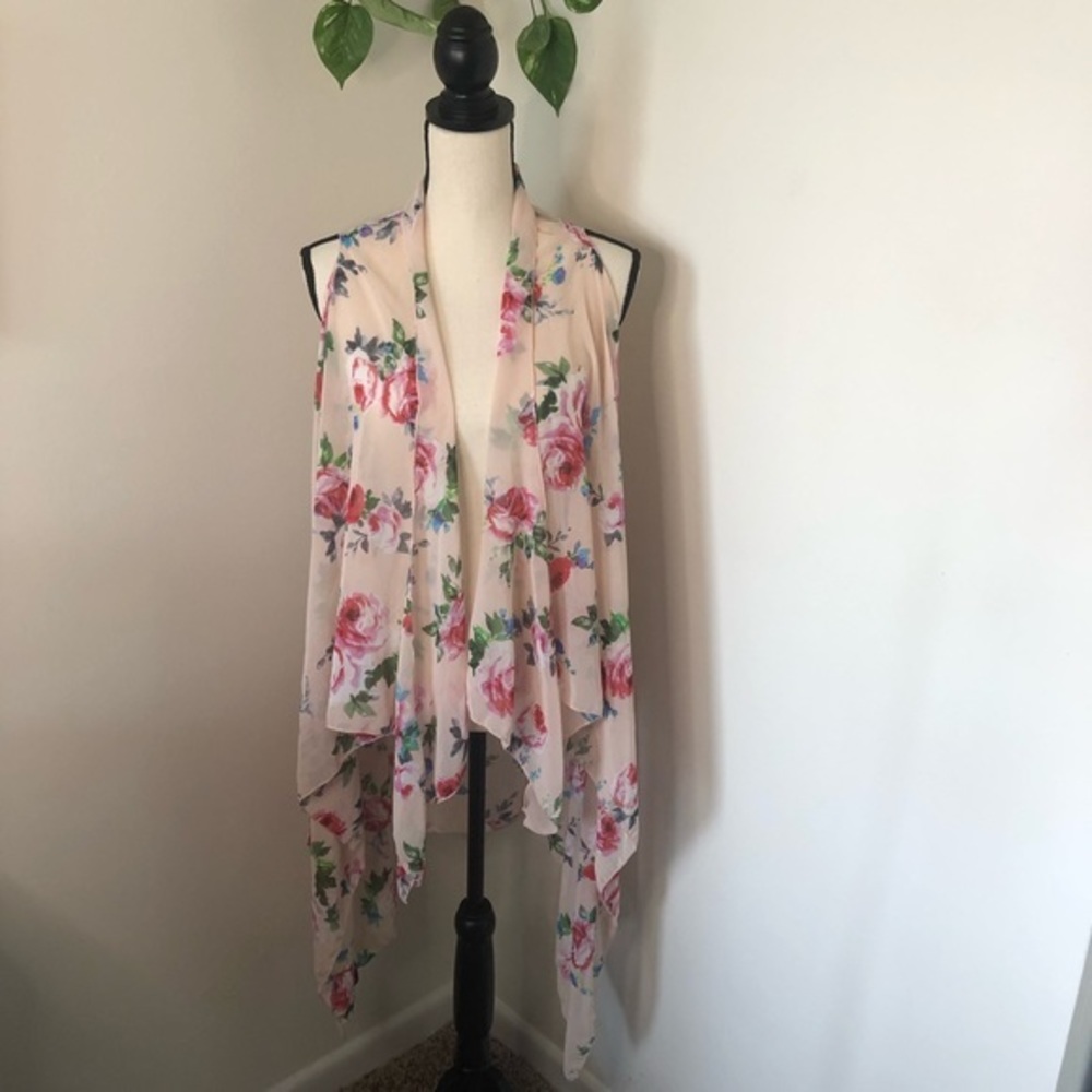 Gena Accessories Open Floral Sheer Kimono/Duster